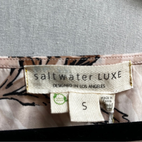 NWT Saltwater LUXE Floral Brown and Cream Blouse Sz S - Picture 4 of 7
